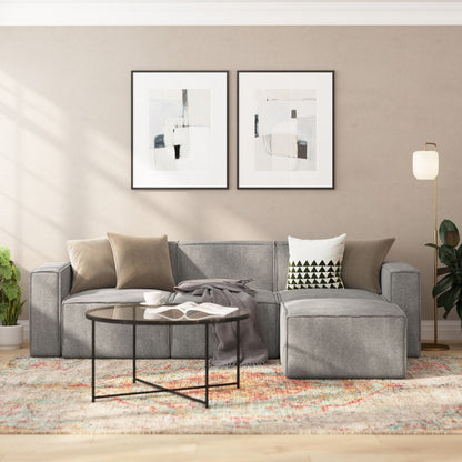 Divano componibile modulare contemporaneo senza braccioli con poltrona centrale - 36,75 P x 28,25 L x 28 A