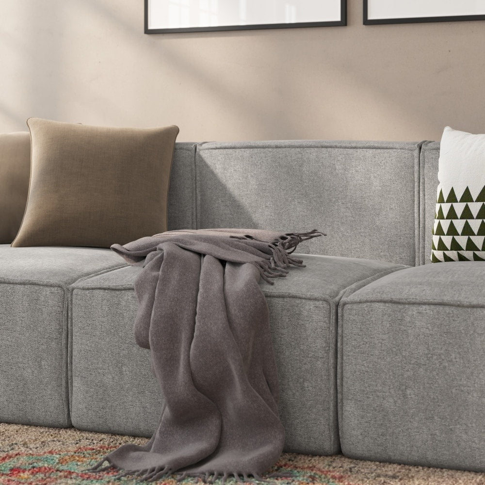 Divano componibile modulare contemporaneo senza braccioli con poltrona centrale - 36,75 P x 28,25 L x 28 A