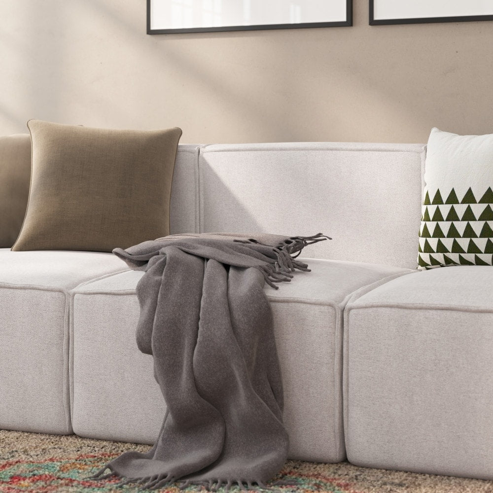 Divano componibile modulare contemporaneo senza braccioli con poltrona centrale - 36,75 P x 28,25 L x 28 A