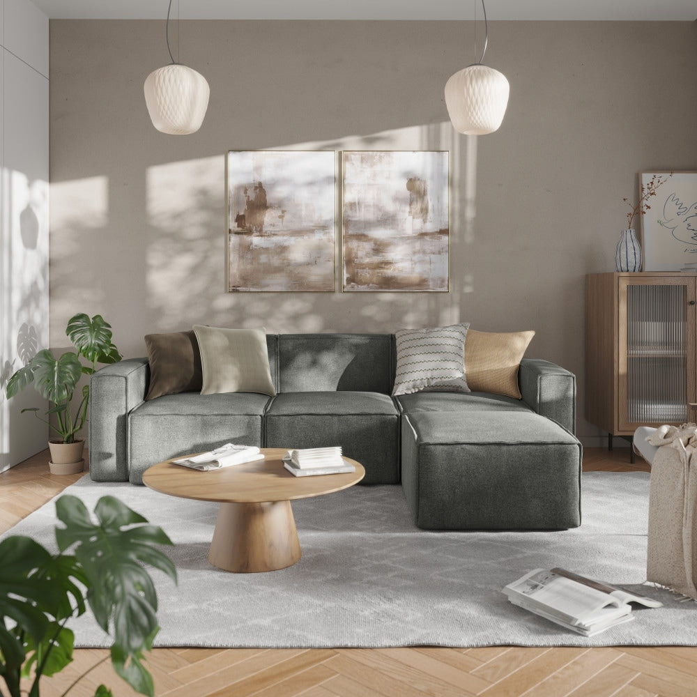 Divano componibile modulare contemporaneo con bracciolo sul lato sinistro