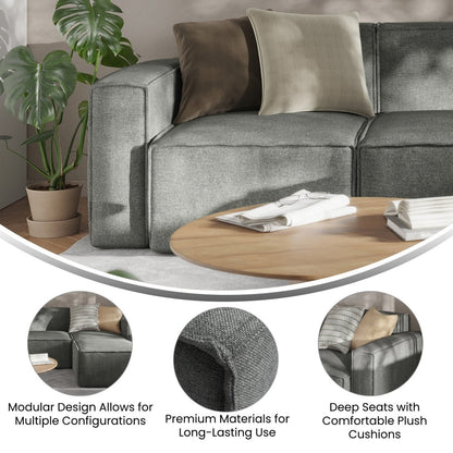 Divano componibile modulare contemporaneo con bracciolo sul lato sinistro