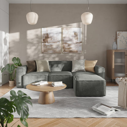 Divano componibile modulare contemporaneo con bracciolo sul lato destro