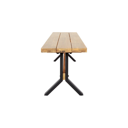 SEI Furniture Set da pranzo contemporaneo in legno di acacia naturale da 3 pezzi con tavolo da pranzo e panche