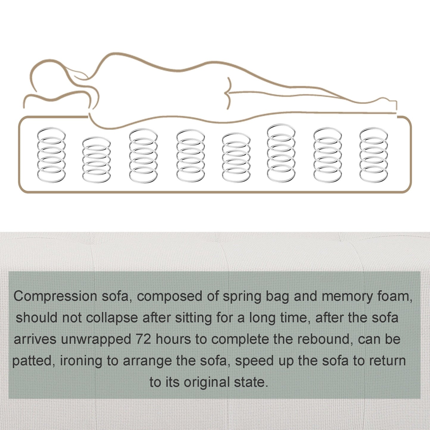 Divano componibile modulare a forma di U convertibile 104,32*70,86 con chaise longue, pouf e spugna compressa per soggiorno
