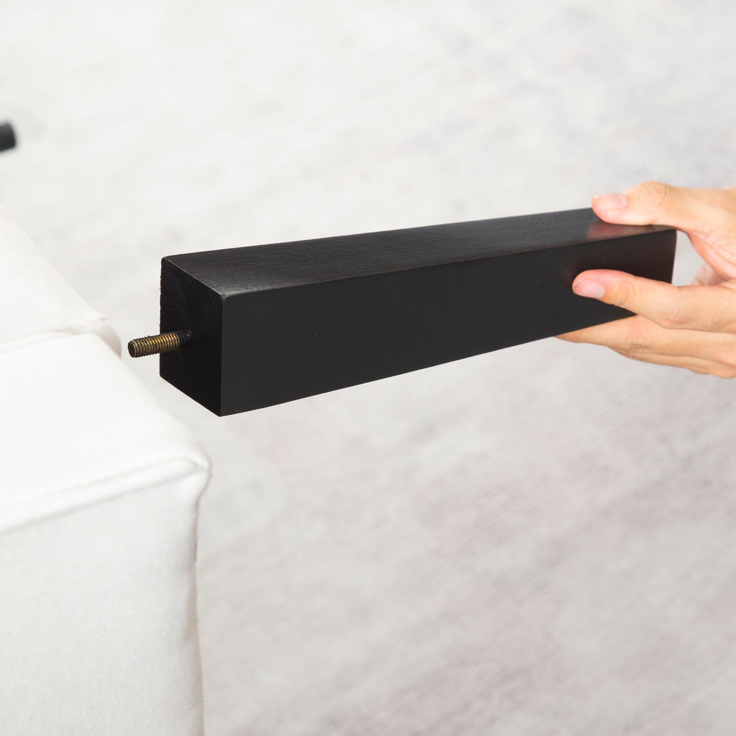 Divano letto futon trasformabile a 3 posti con gambe in legno