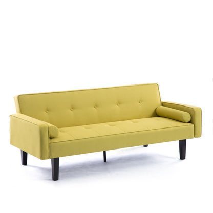 Divano letto futon trasformabile a 3 posti con gambe in legno