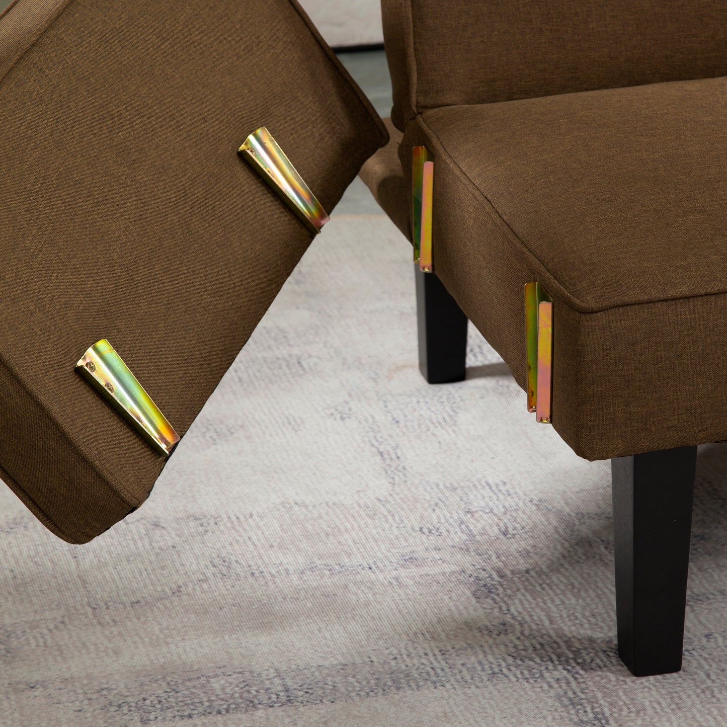 Divano letto futon trasformabile a 3 posti con gambe in legno