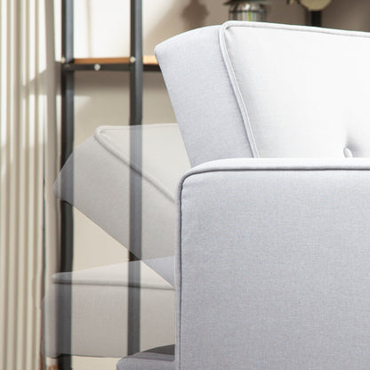 Divano letto futon trasformabile a 3 posti con gambe in legno