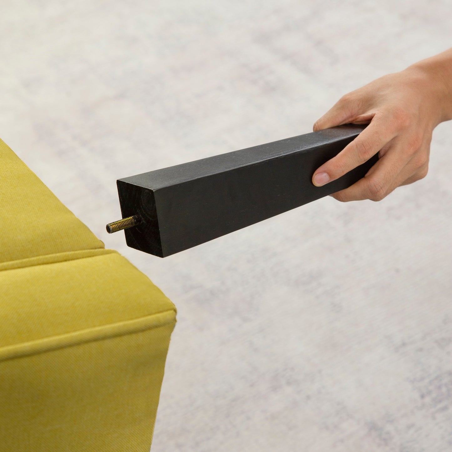 Divano letto futon trasformabile a 3 posti con gambe in legno