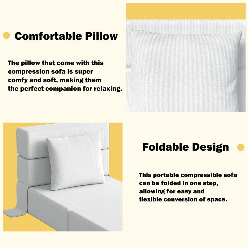 Divano componibile in velluto a coste a compressione convertibile