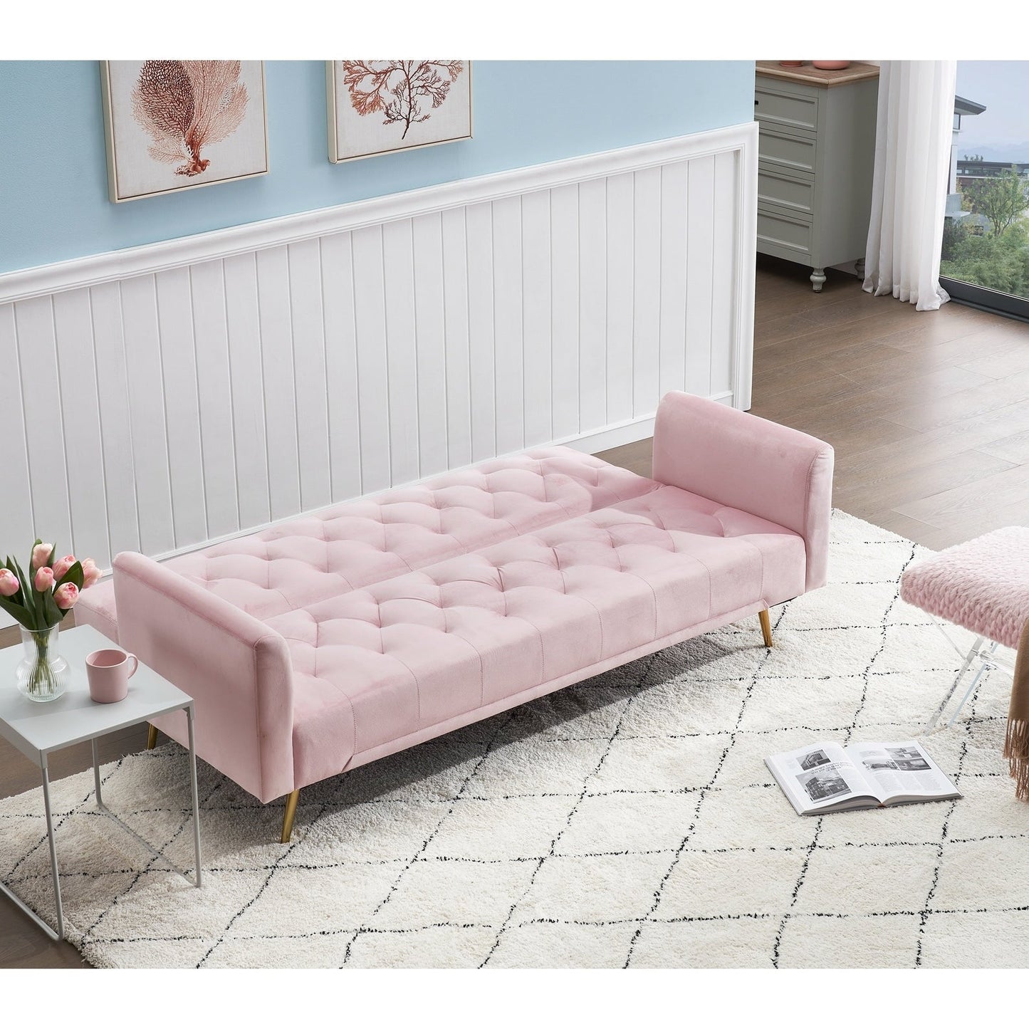 Divano letto matrimoniale pieghevole trasformabile per soggiorno