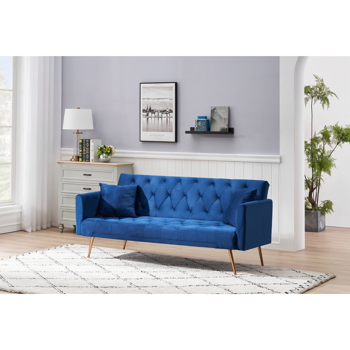 Divano letto matrimoniale pieghevole trasformabile per soggiorno