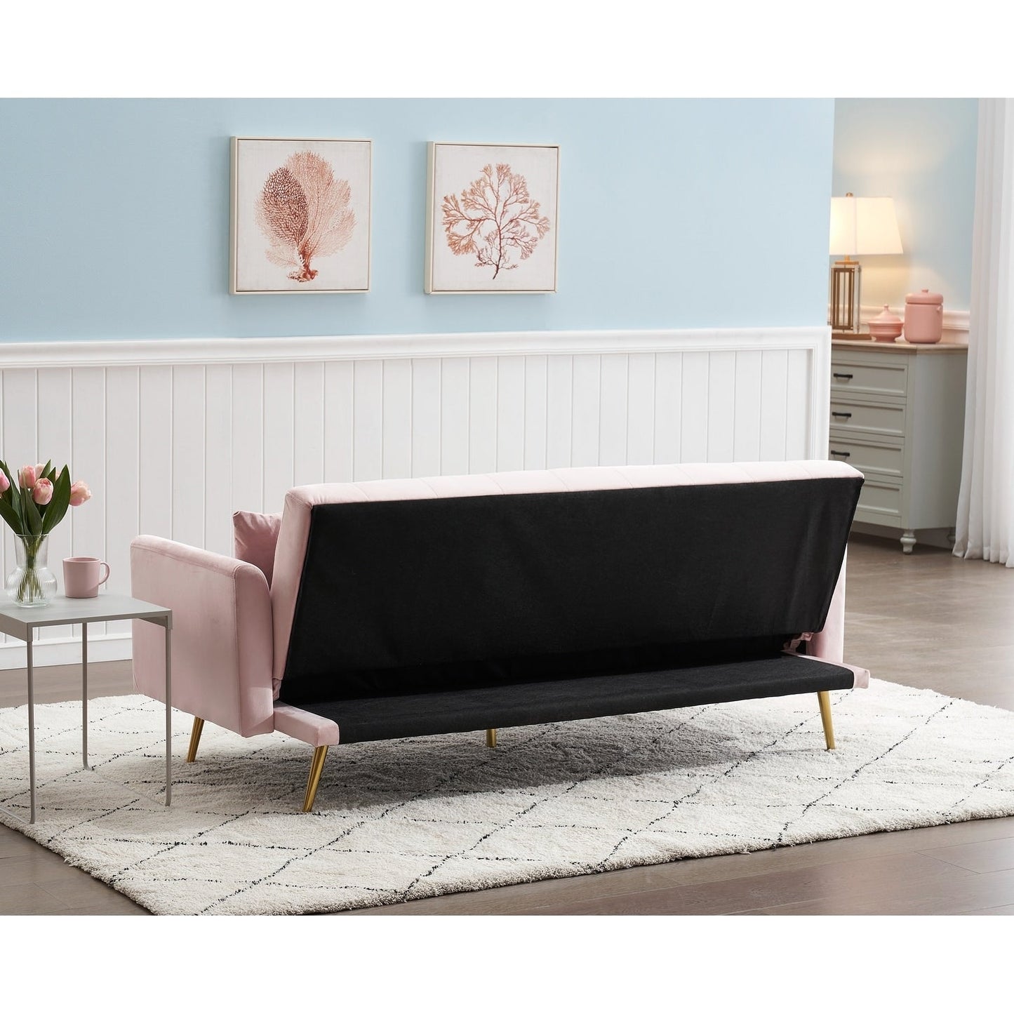 Divano letto matrimoniale pieghevole trasformabile per soggiorno