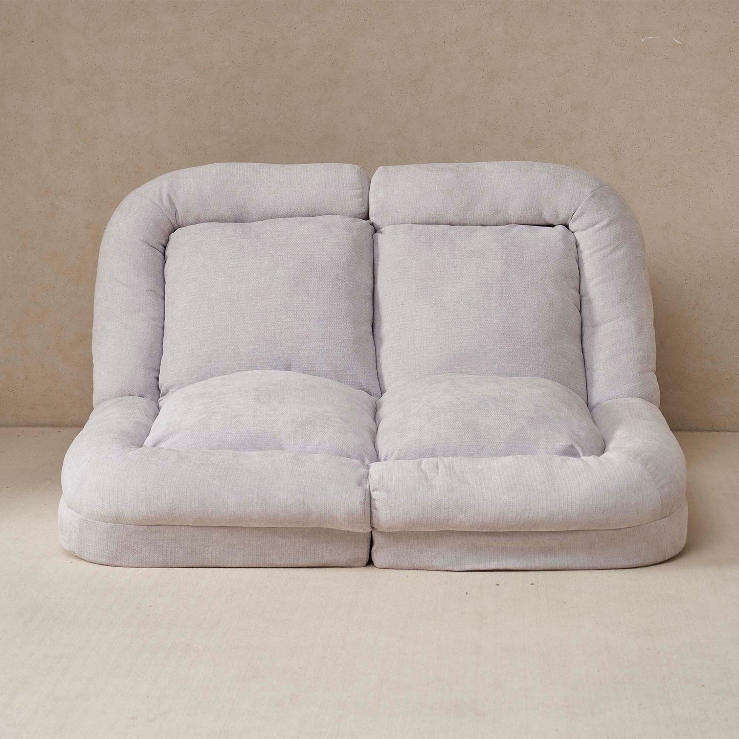 Divano letto matrimoniale trasformabile, rosa, la parte giusta del prodotto completo.