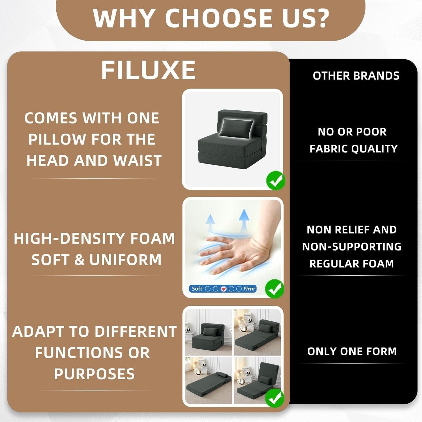 Divano letto pieghevole trasformabile - Poltrona letto moderna in lino con cuscino e materasso pieghevole per soggiorno/camera da letto/ospiti