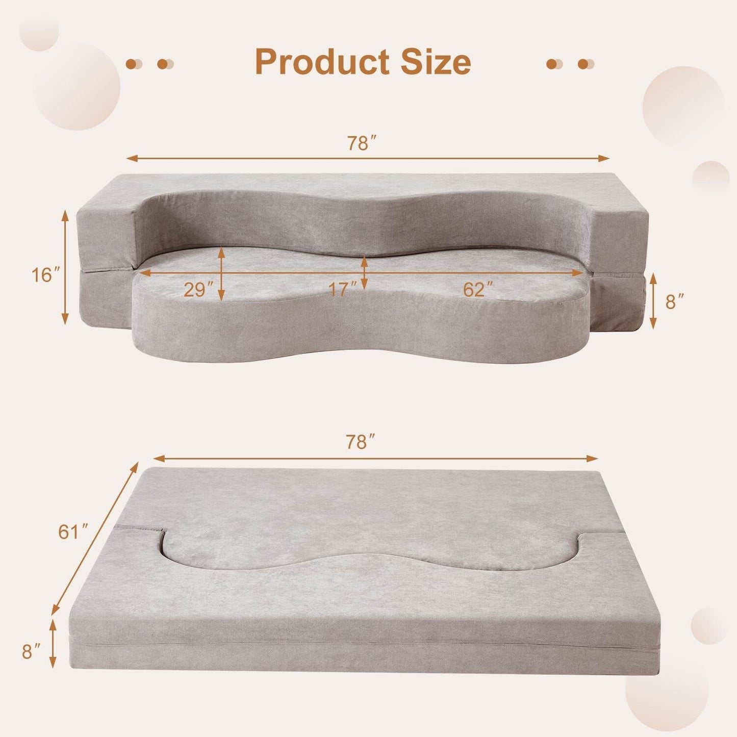 Divano letto pieghevole convertibile con schiuma ad alta densità per soggiorno, camera degli ospiti e camera da letto