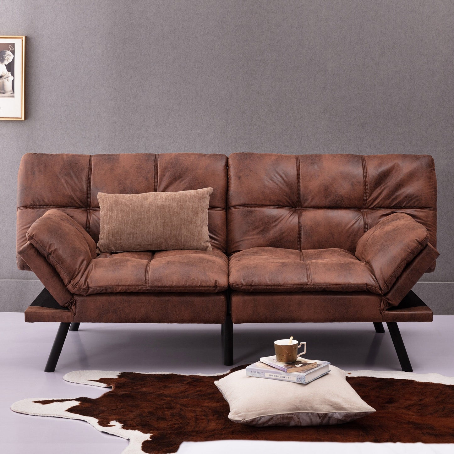 Divano letto futon trasformabile, divano letto pieghevole moderno