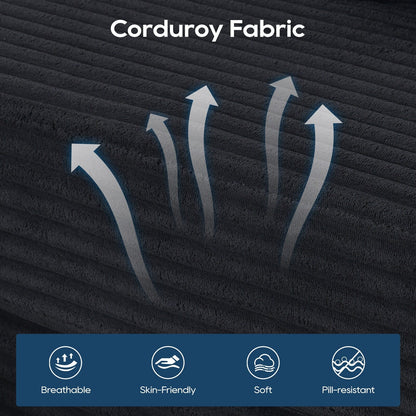 Divano componibile a L in velluto a coste, divano modulare a 3 posti con struttura in acciaio per camere da letto e home theater