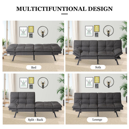 Divano letto trasformabile con braccioli regolabili