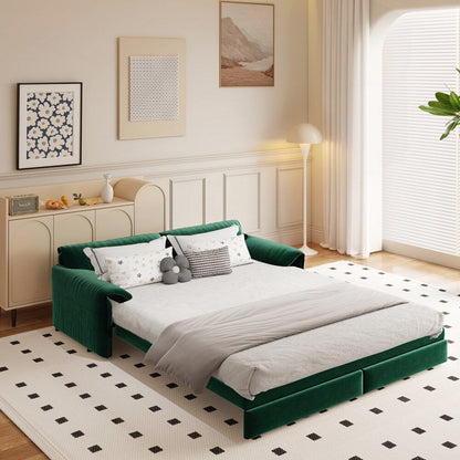 Divano letto trasformabile in divano letto multifunzionale in velluto