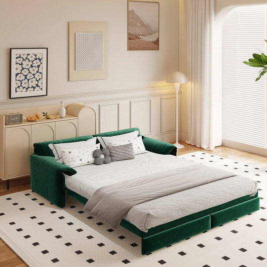 Divano letto trasformabile in divano letto multifunzionale in velluto