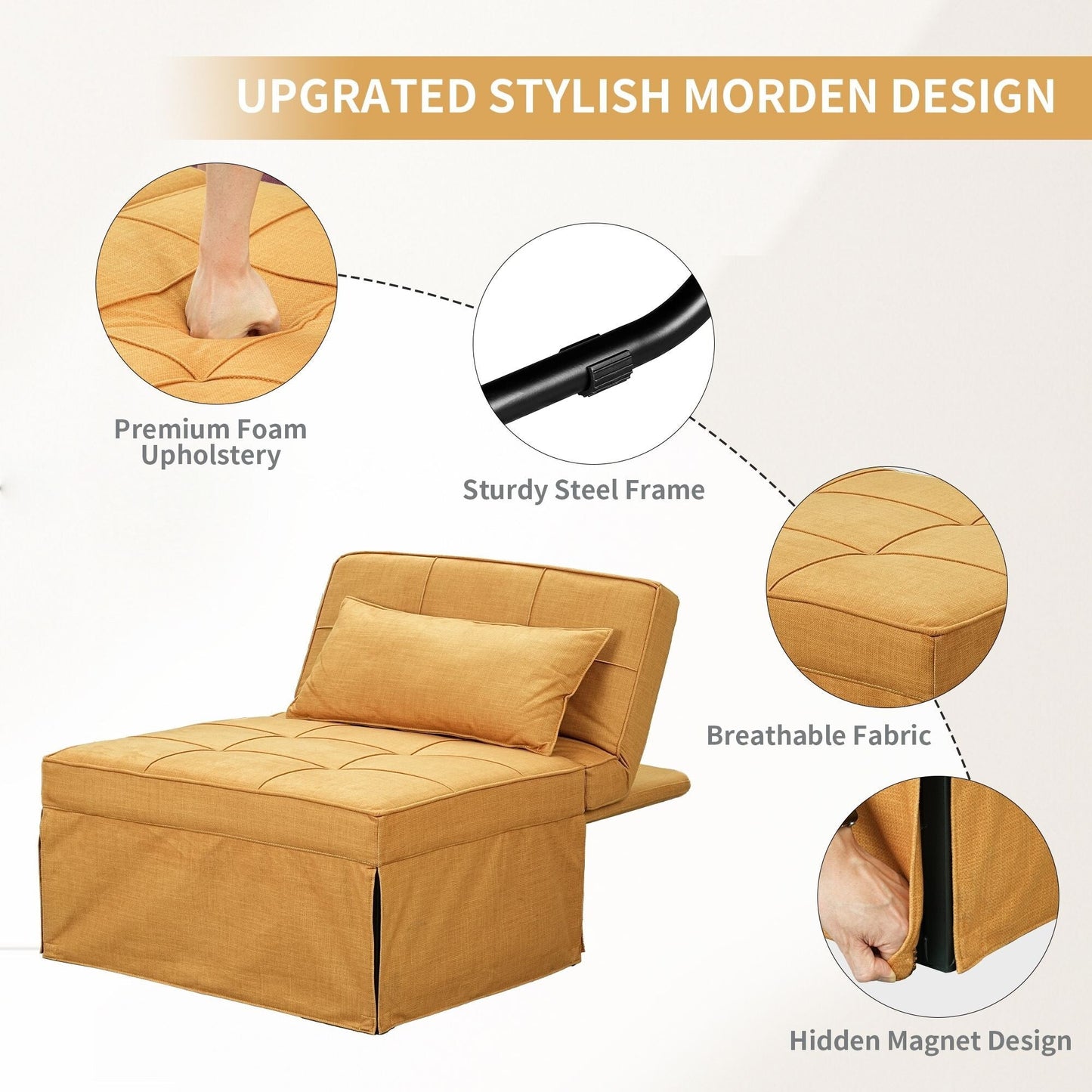 Divano letto trasformabile, poltrona, pouf pieghevole, poltrone reclinabili per soggiorno