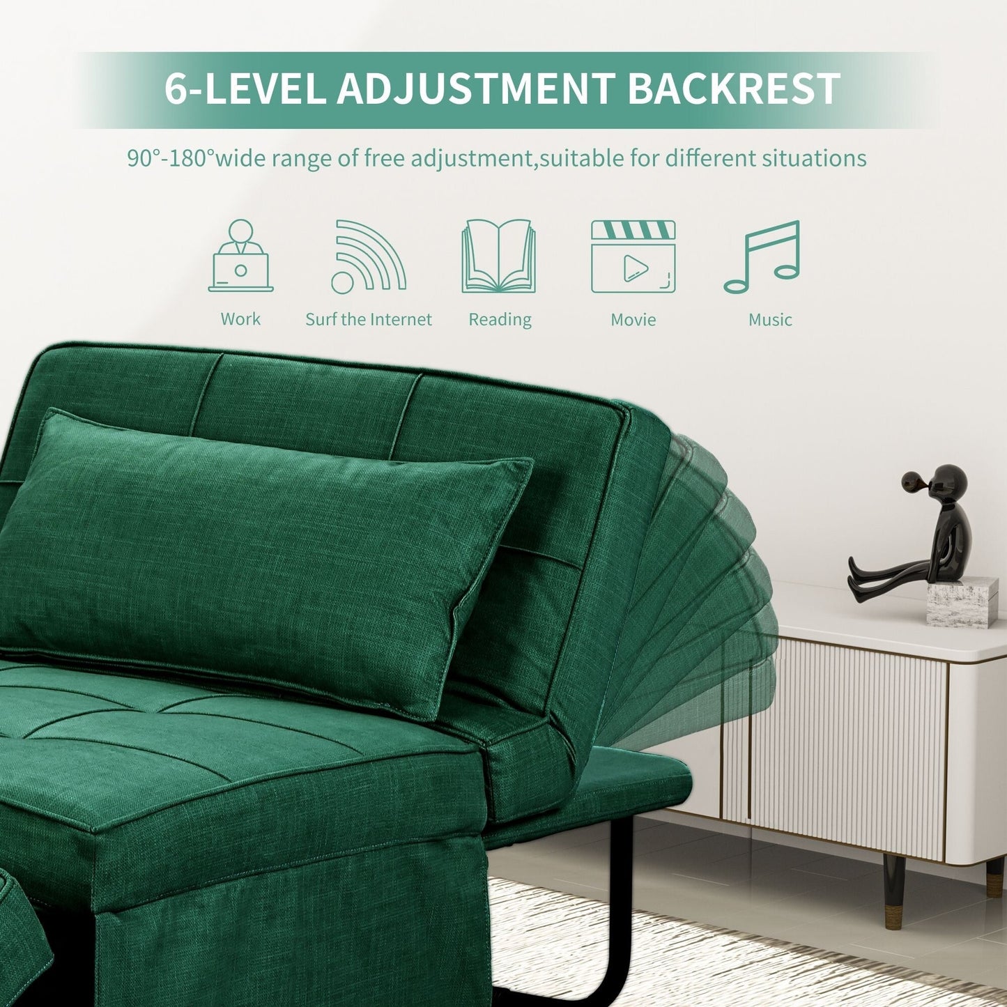 Divano letto trasformabile, poltrona, pouf pieghevole, poltrone reclinabili per soggiorno