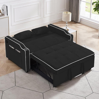 Divano letto trasformabile, divano letto estraibile multifunzionale 3 in 1 in velluto