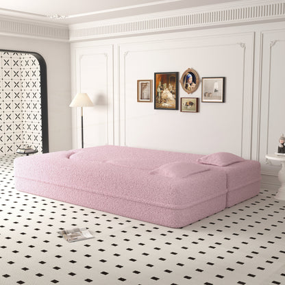 Divano letto trasformabile imbottito in schiuma e tessuto Teddy