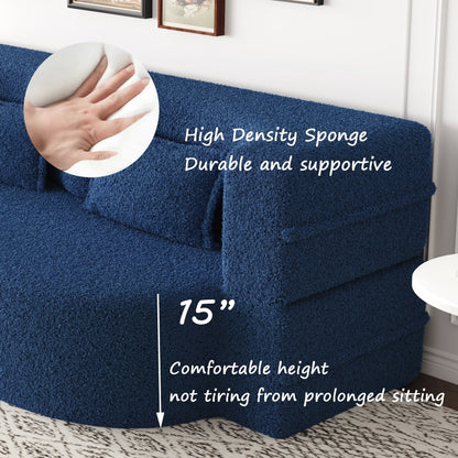 Divano letto trasformabile imbottito in schiuma e tessuto Teddy