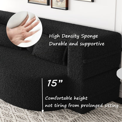 Divano letto trasformabile imbottito in schiuma e tessuto Teddy