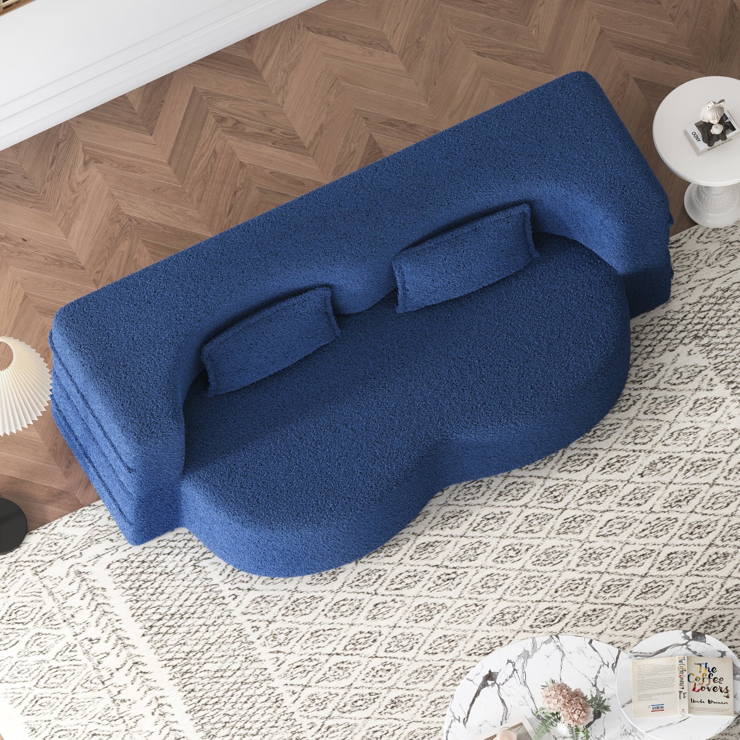 Divano letto trasformabile imbottito in schiuma e tessuto Teddy