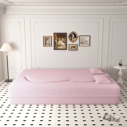 Divano letto trasformabile imbottito in schiuma e tessuto Teddy