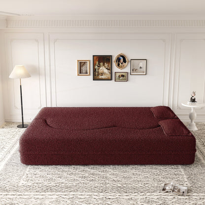 Divano letto trasformabile imbottito in schiuma e tessuto Teddy