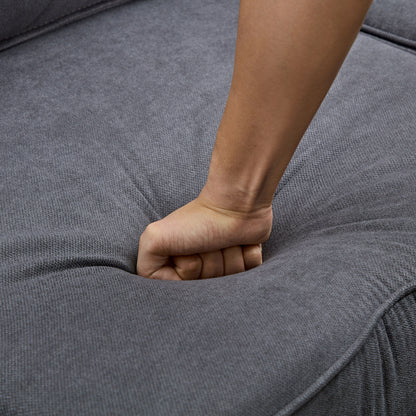 Divano componibile modulare a forma di U trasformabile con pouf contenitore e chaise longue reversibile per soggiorno