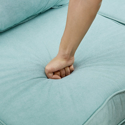 Divano componibile modulare a forma di U trasformabile con pouf contenitore e chaise longue reversibile per soggiorno