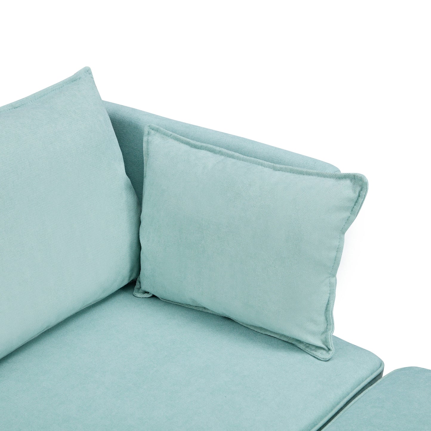 Divano componibile modulare a forma di U trasformabile con pouf contenitore e chaise longue reversibile per soggiorno