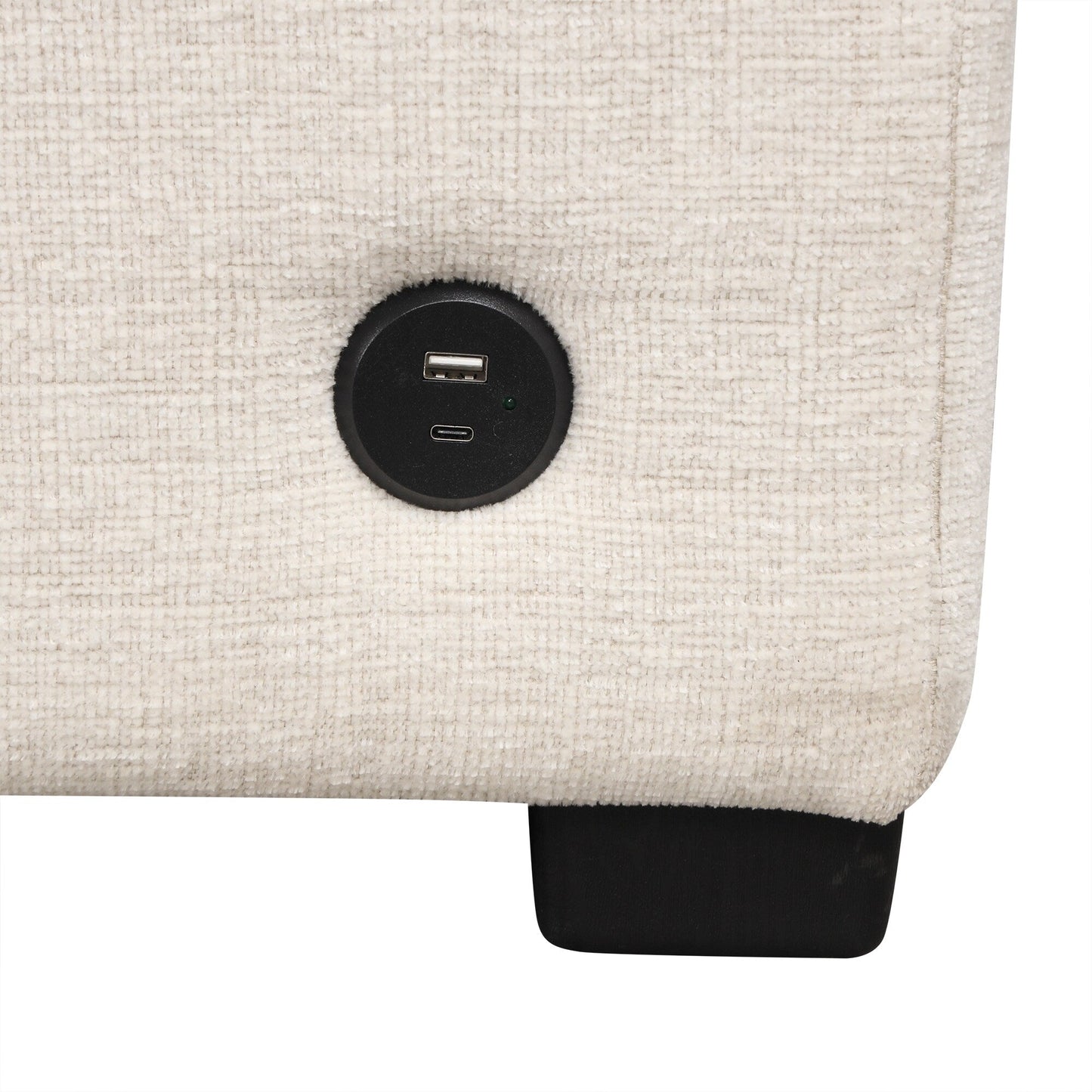 Divano componibile a U trasformabile con letto estraibile, porte USB e portabicchieri per soggiorno