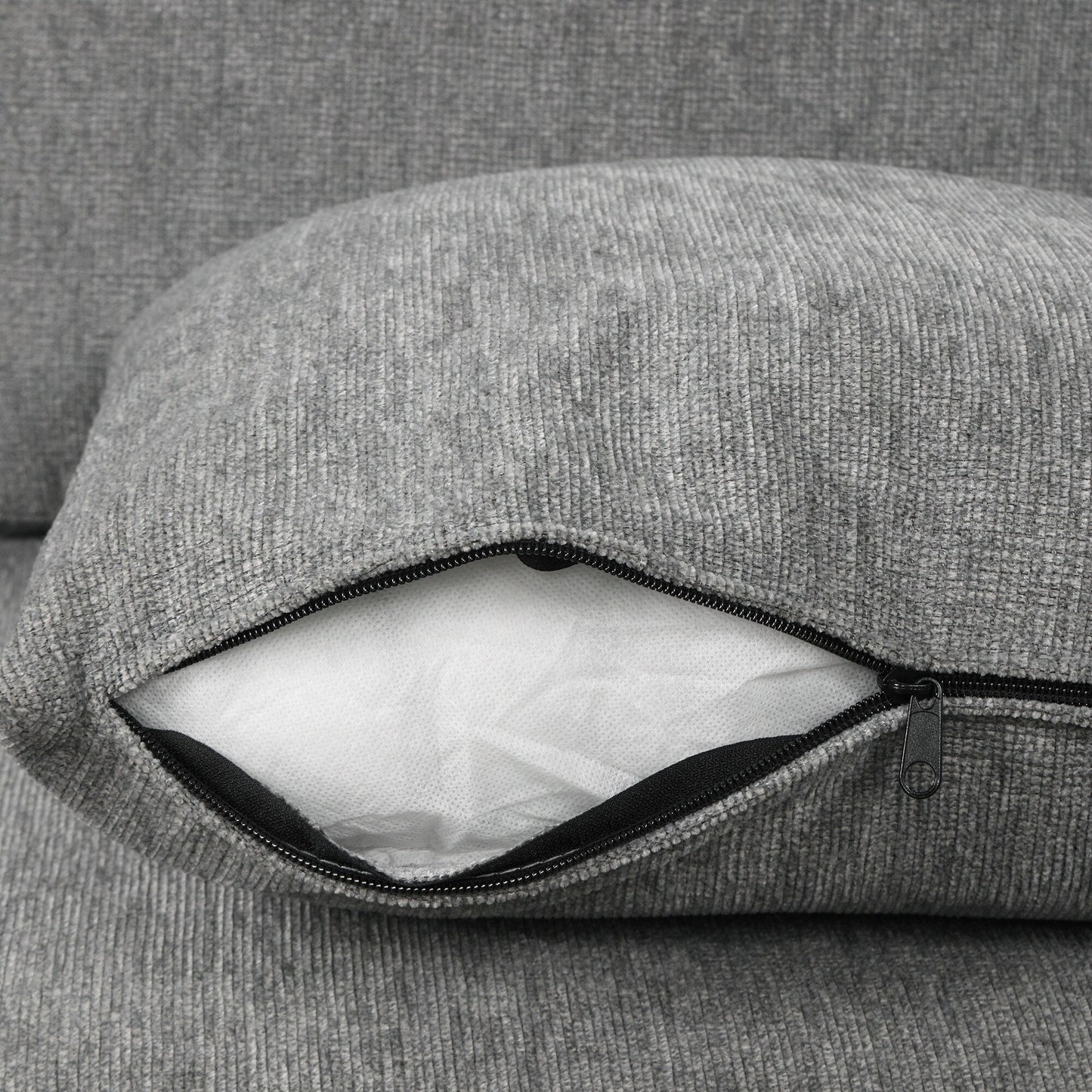 Divano componibile a U trasformabile con letto estraibile, porte USB e portabicchieri per soggiorno