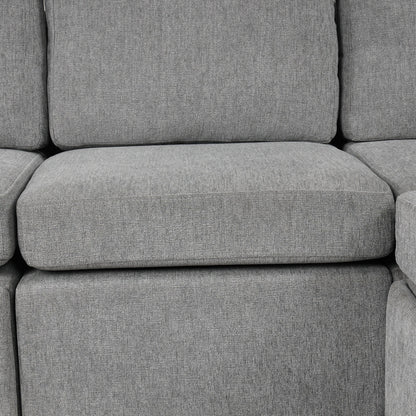 Divano componibile a U trasformabile con letto estraibile, porte USB e portabicchieri per soggiorno