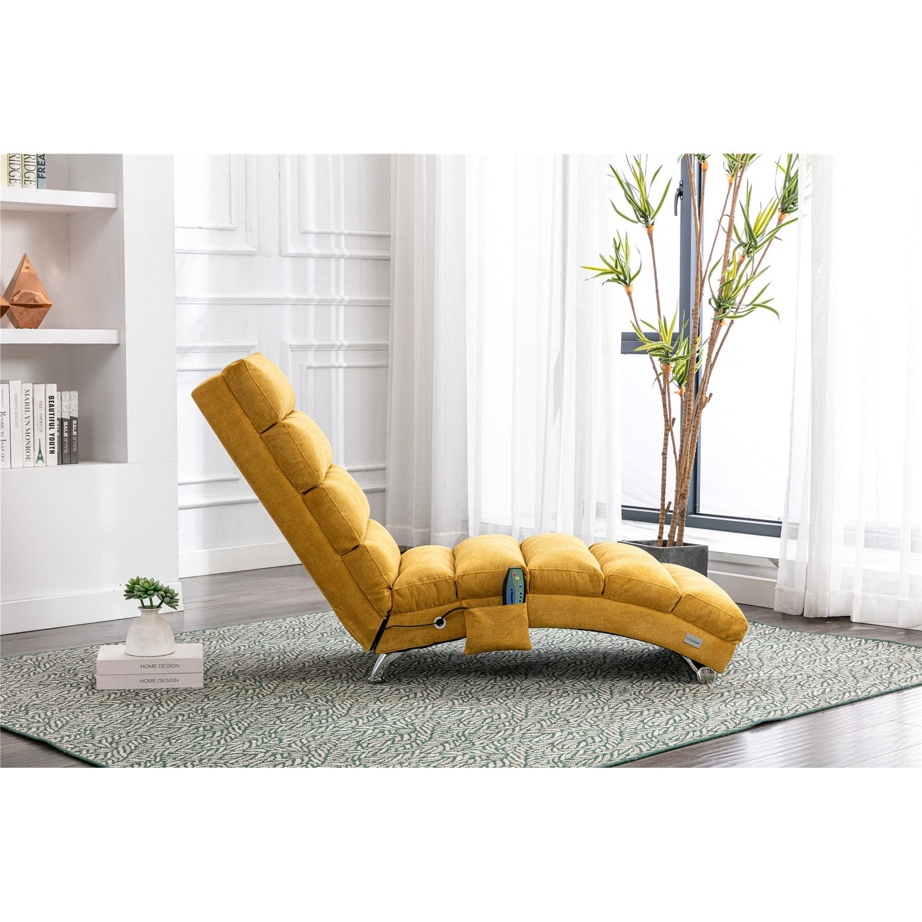 Chaise longue in lino per interni - 58,27 x 21,65 x 34,25