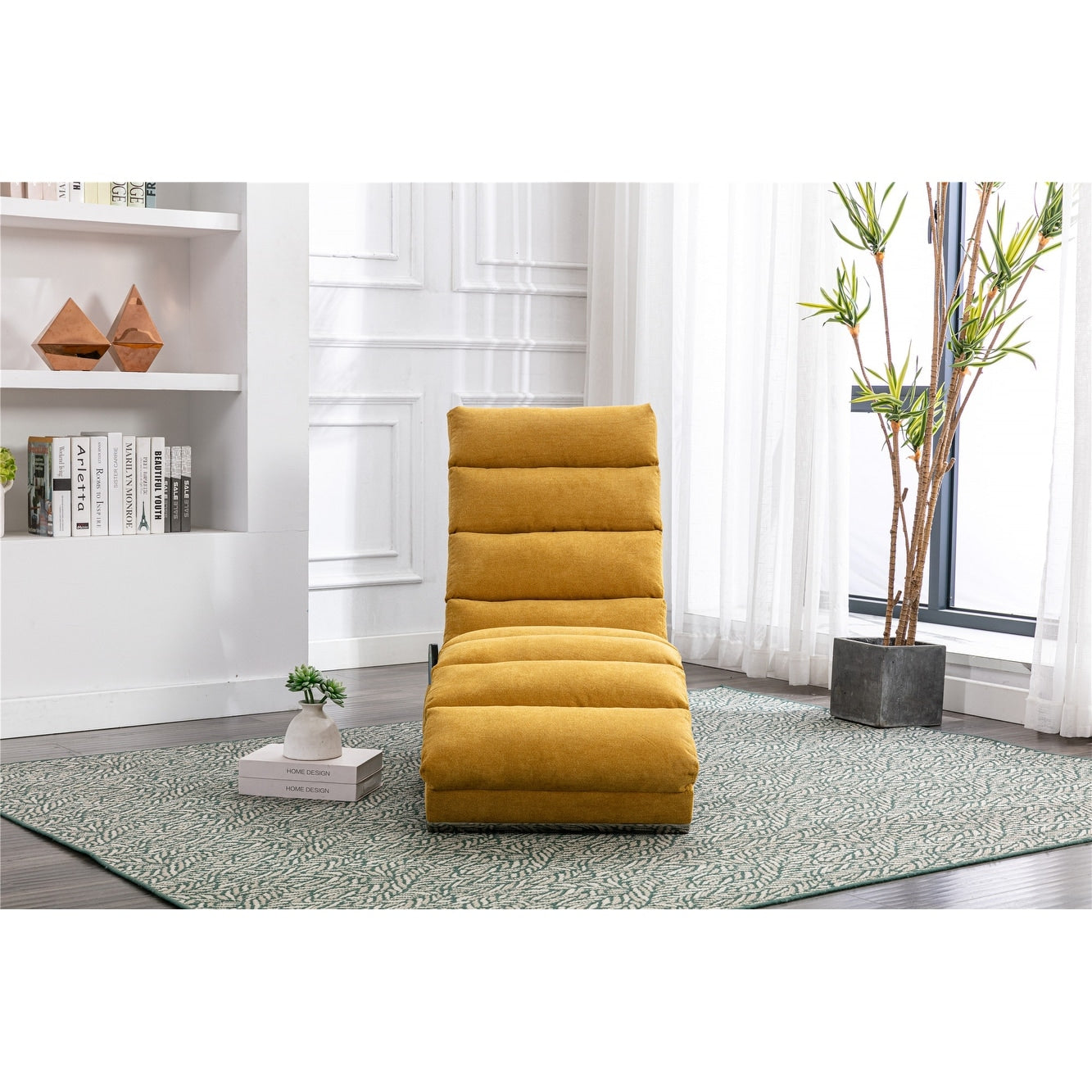 Chaise longue in lino per interni - 58,27 x 21,65 x 34,25