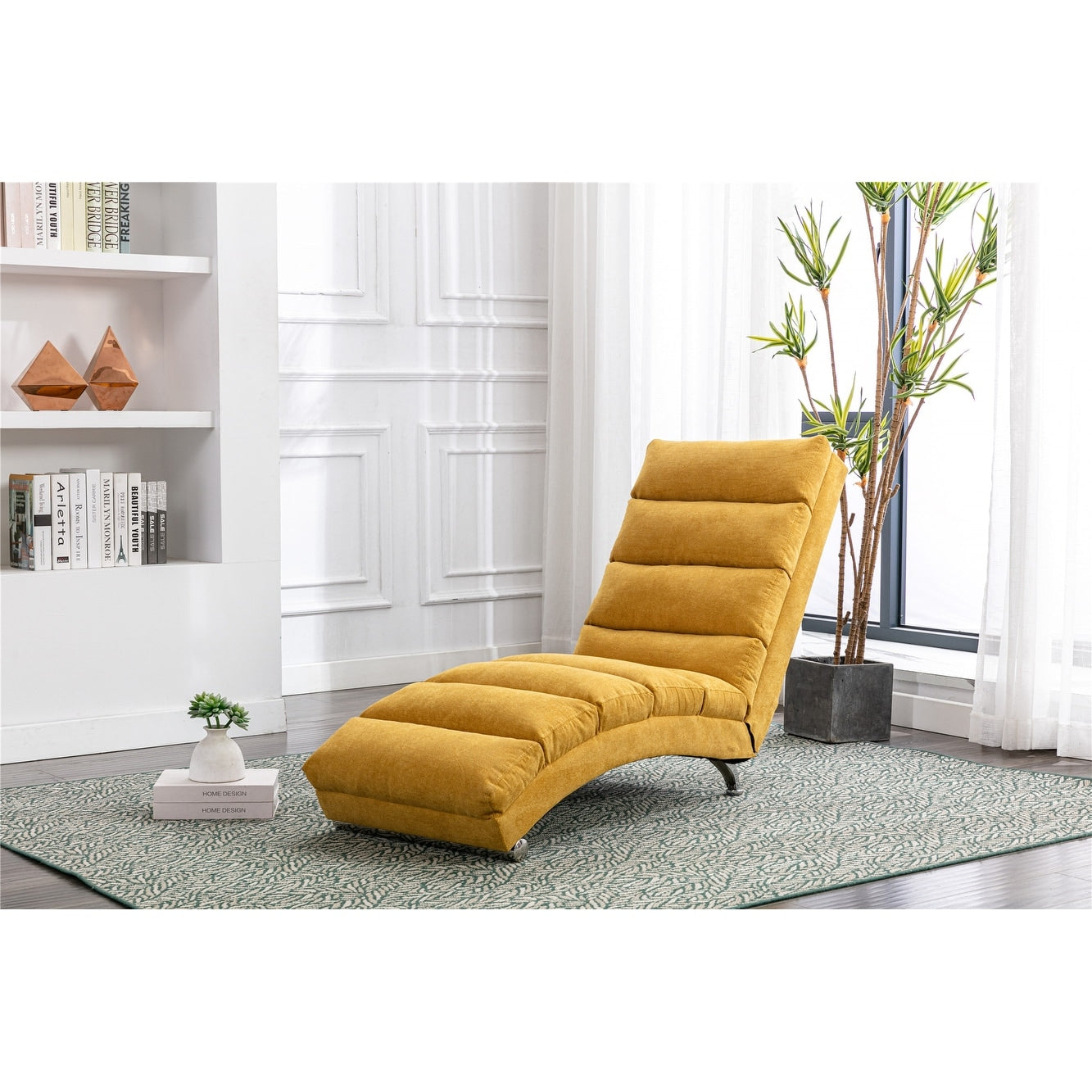 Chaise longue in lino per interni - 58,27 x 21,65 x 34,25