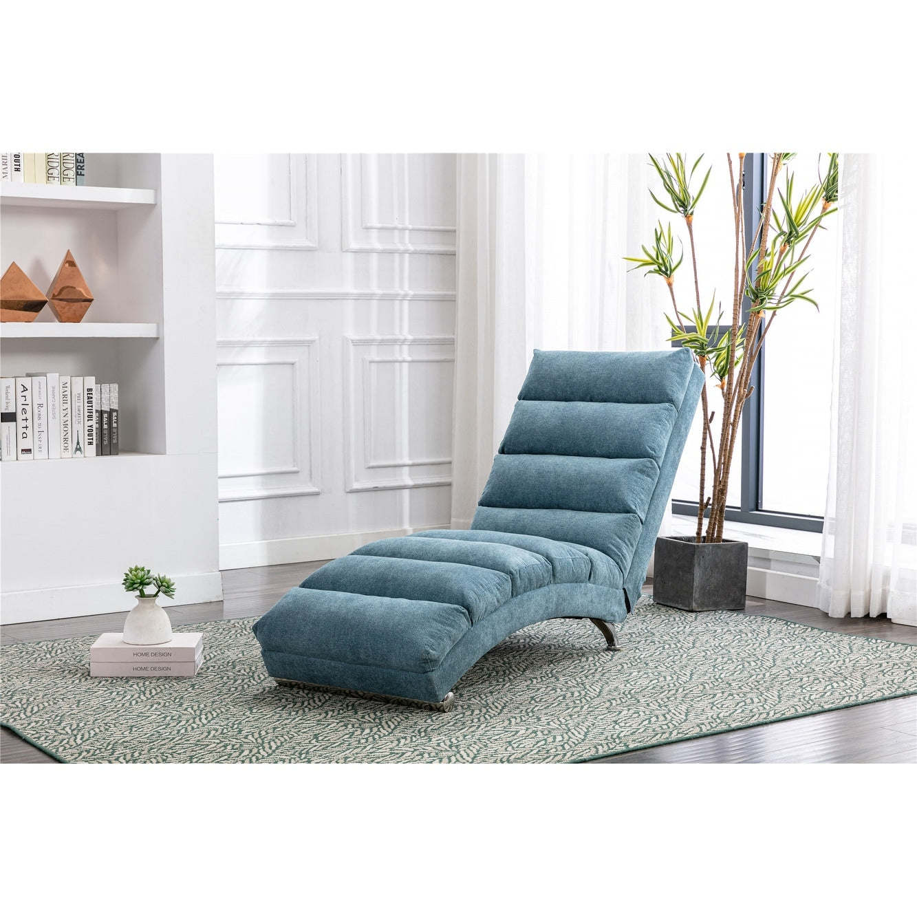 Chaise longue in lino per interni - 58,27 x 21,65 x 34,25