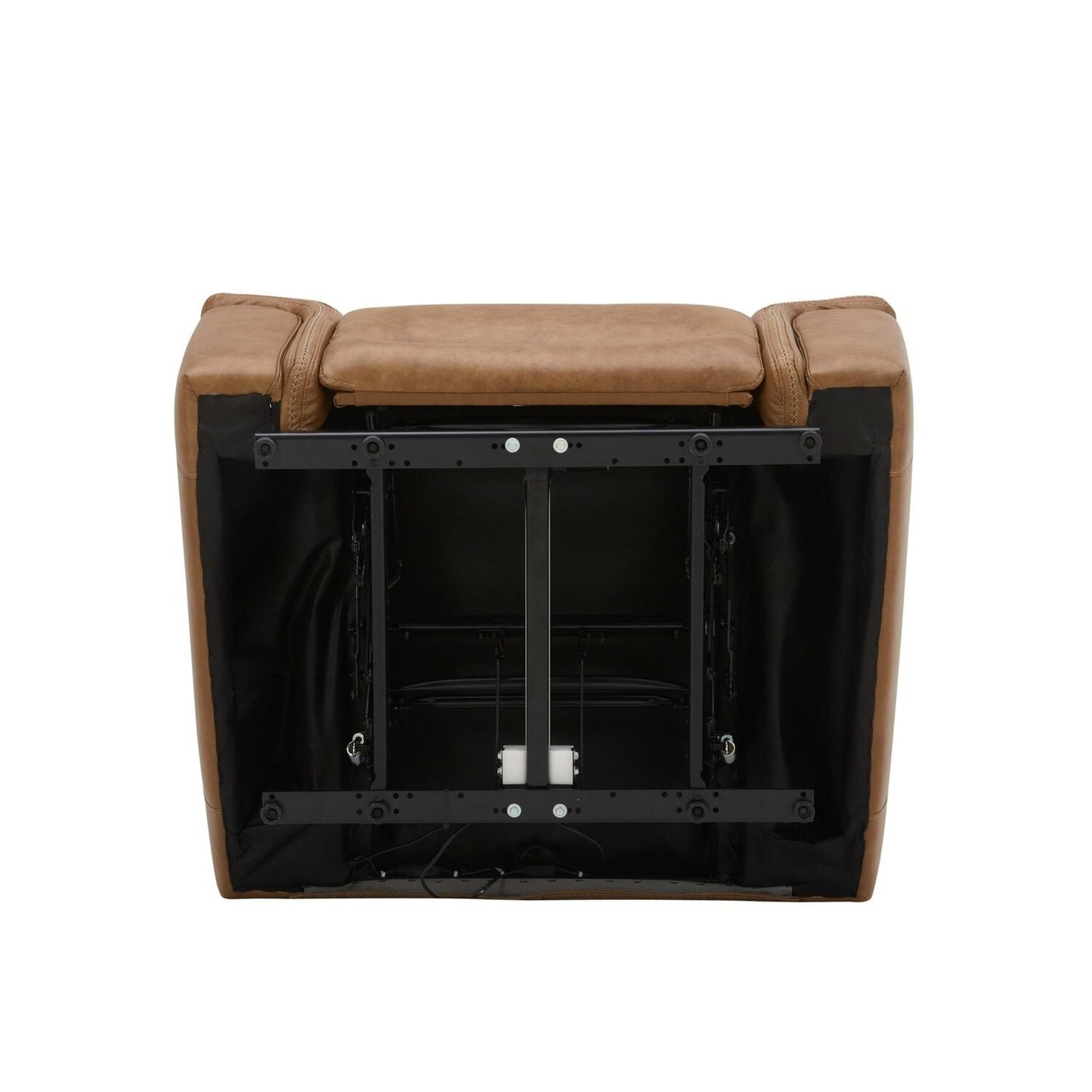 Poltrona reclinabile elettrica in pelle Cooper - Cammello