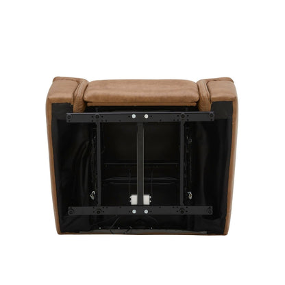 Poltrona reclinabile elettrica in pelle Cooper - Cammello