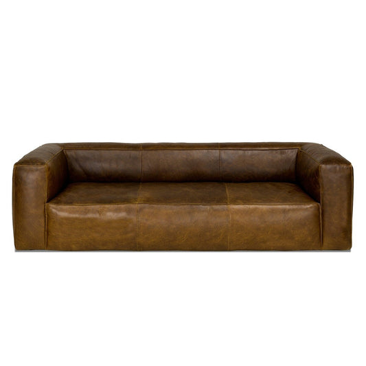 Divano in pelle marrone Cooper