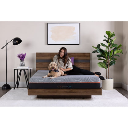 Materasso ibrido Copper Cool Select King da 10 pollici, grigio carbone, gel rinfrescante + molle
