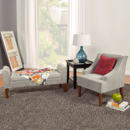 Panca contenitore in stile divano in velluto grigio tortora Copper Grove Arum