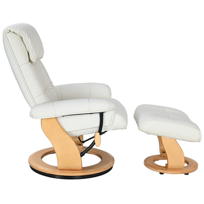 Poltrona reclinabile e pouf in pelle pieno fiore Copper Grove Caret